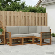Set di divani da esterno 4 pcs Naturale e Grigio Chiaro 3385167