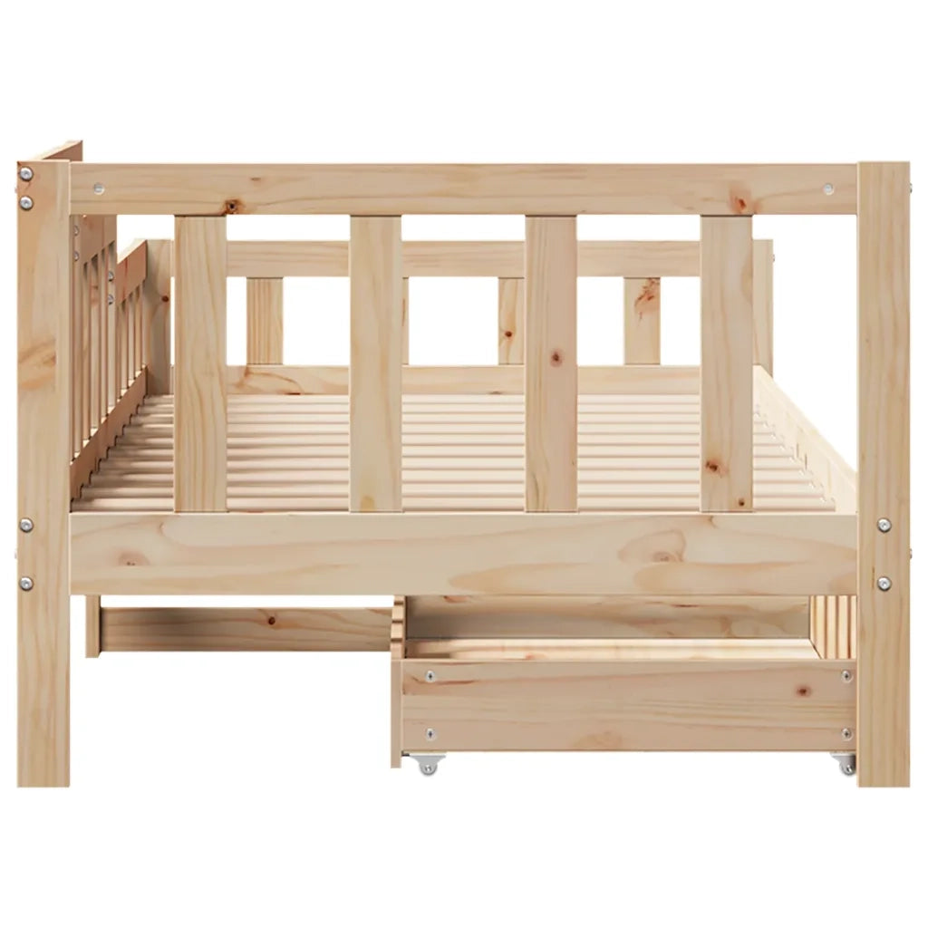 Dormeuse con Cassetti 90x190 cm in Legno Massello Pino