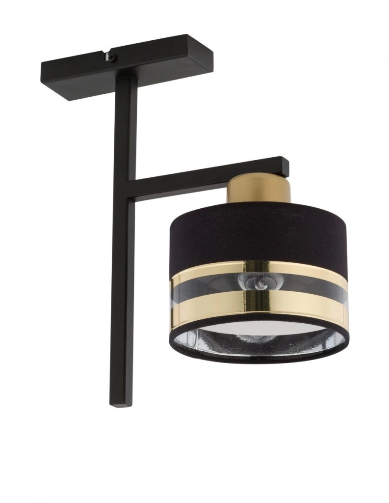 Plafoniera moderna Pro 1 luce nero-oro E27 Sigma Lighting