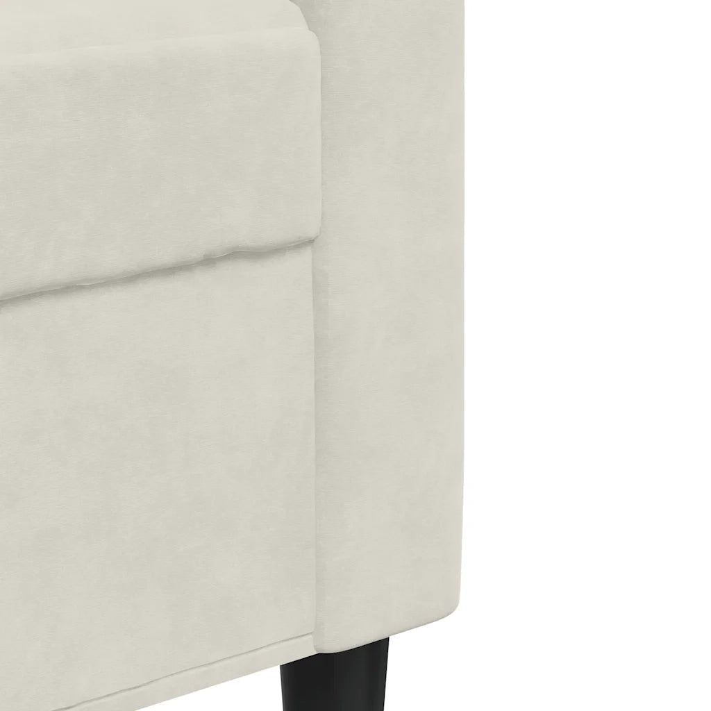 Set di Divani 2 pz con Cuscini e Rinforzi Crema in Velluto 3278419