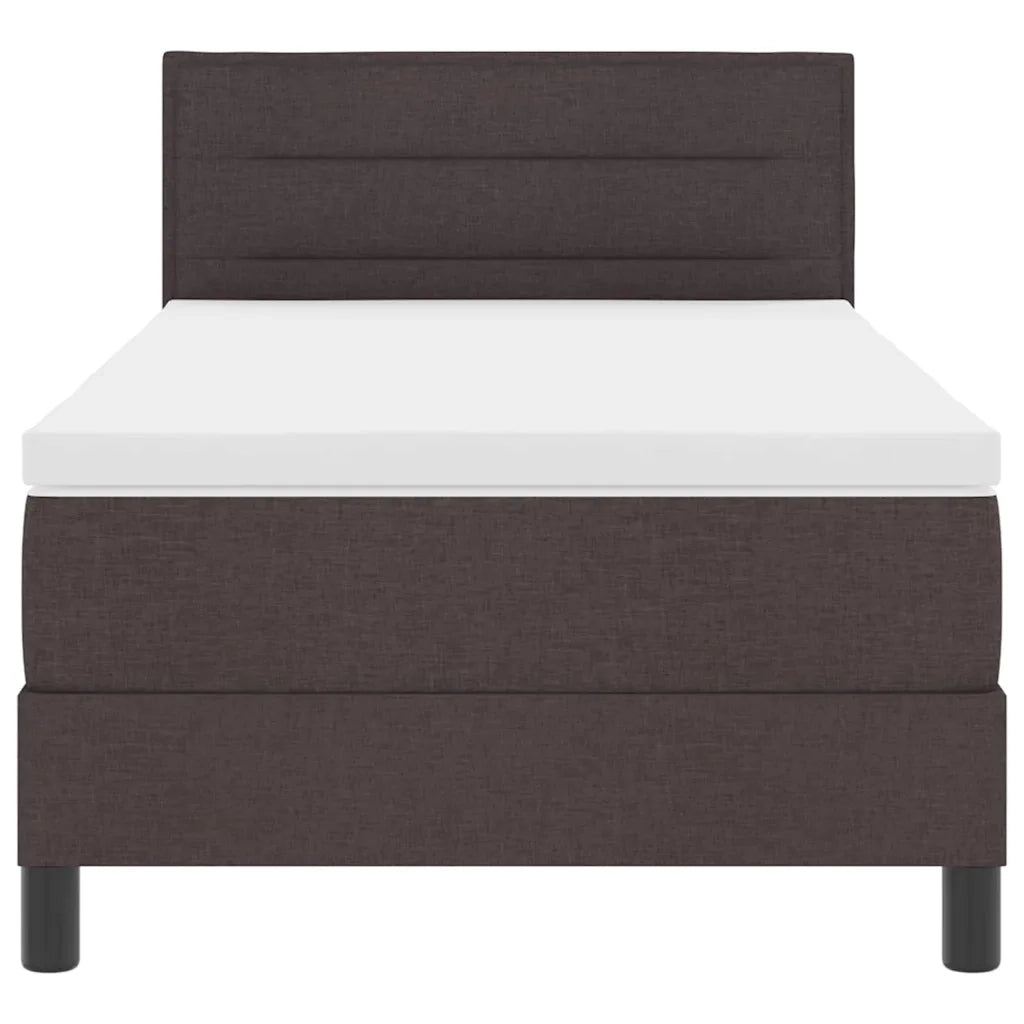 Letto a molle con testiera Marrone Scuro 90 x 200 cm Tessuto 3338583