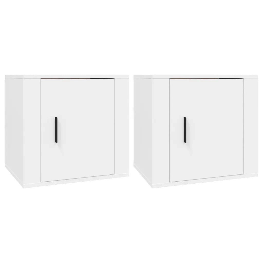 Comodini 2 pz-Set di 2 Tavolino da notte Bianca 50x39x47 cm