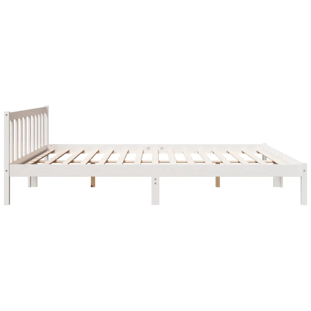 Letto Extra Lungo senza Materasso Bianco 200x210 cm in Pino