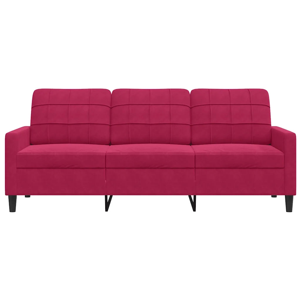 Divano a 3 Posti Rosso Vino 180 cm in Velluto 4007638