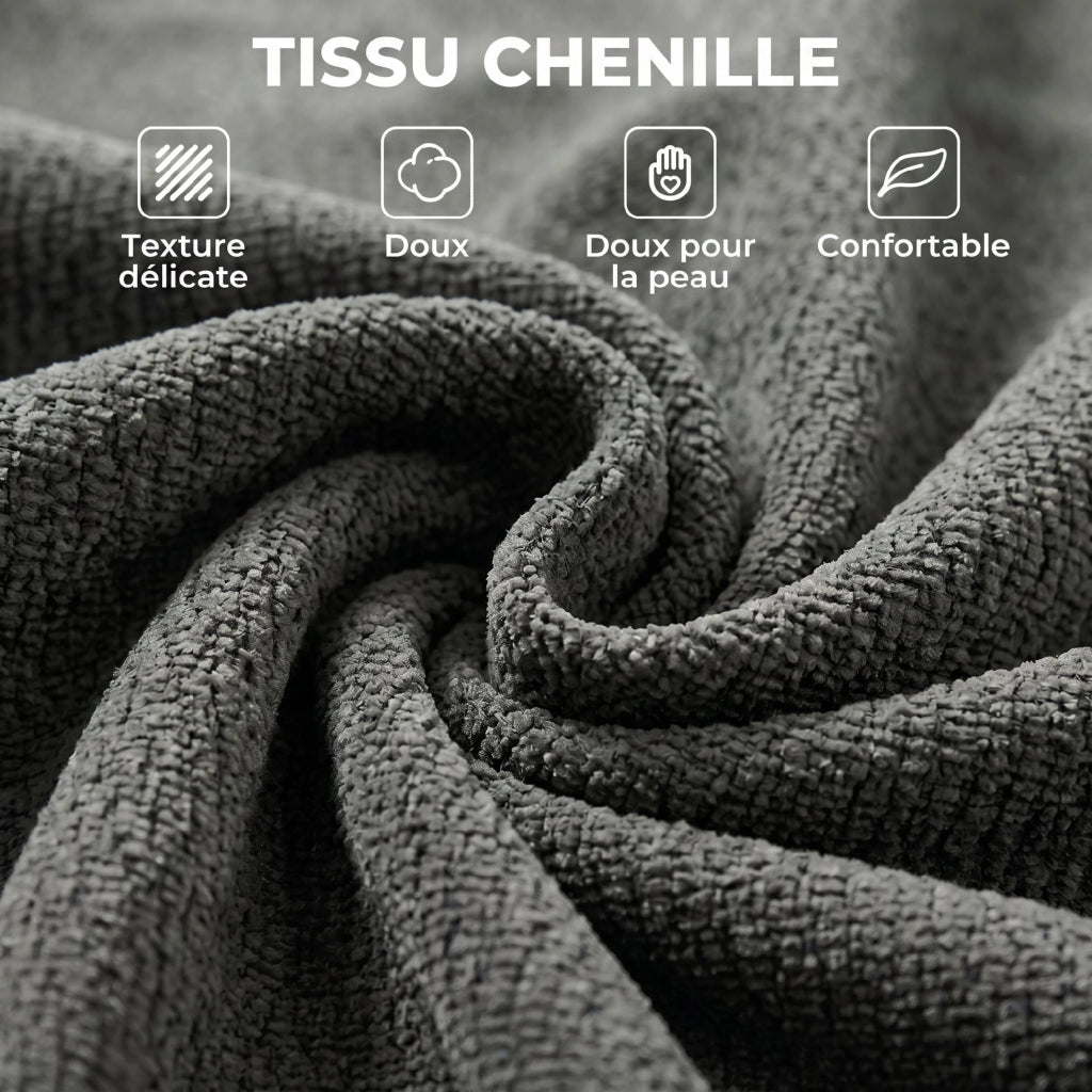 Divano letto 2 posti ¨C zephmum ¨C grigio con cuscino e chenille