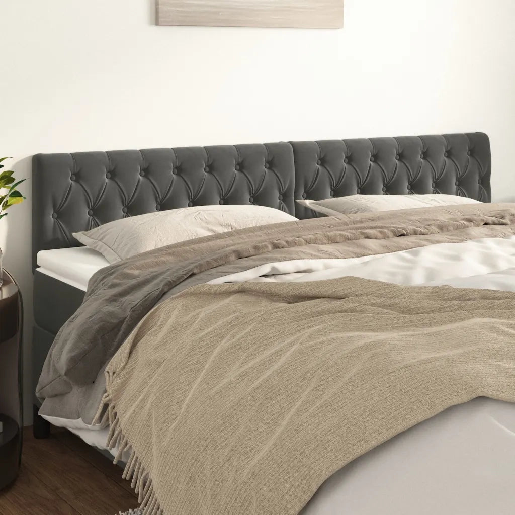Testiera | Testata Grigio Scuro 200x7x78/88 cm in Velluto