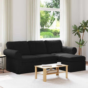 Divano Nero 215 x 138 x 80 cm Tessuto