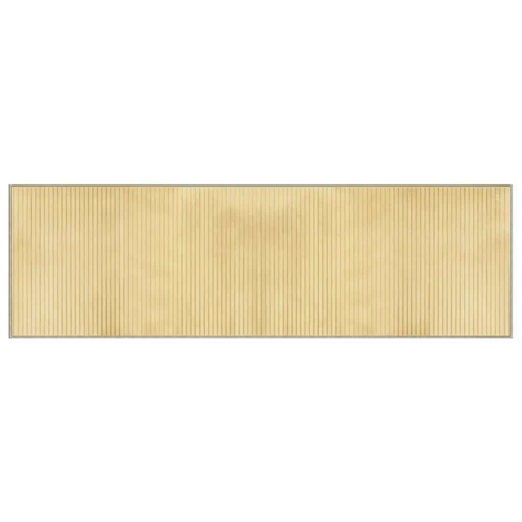 Tappeto Rettangolare Naturale Chiaro 60x200 cm in Bambù 376837
