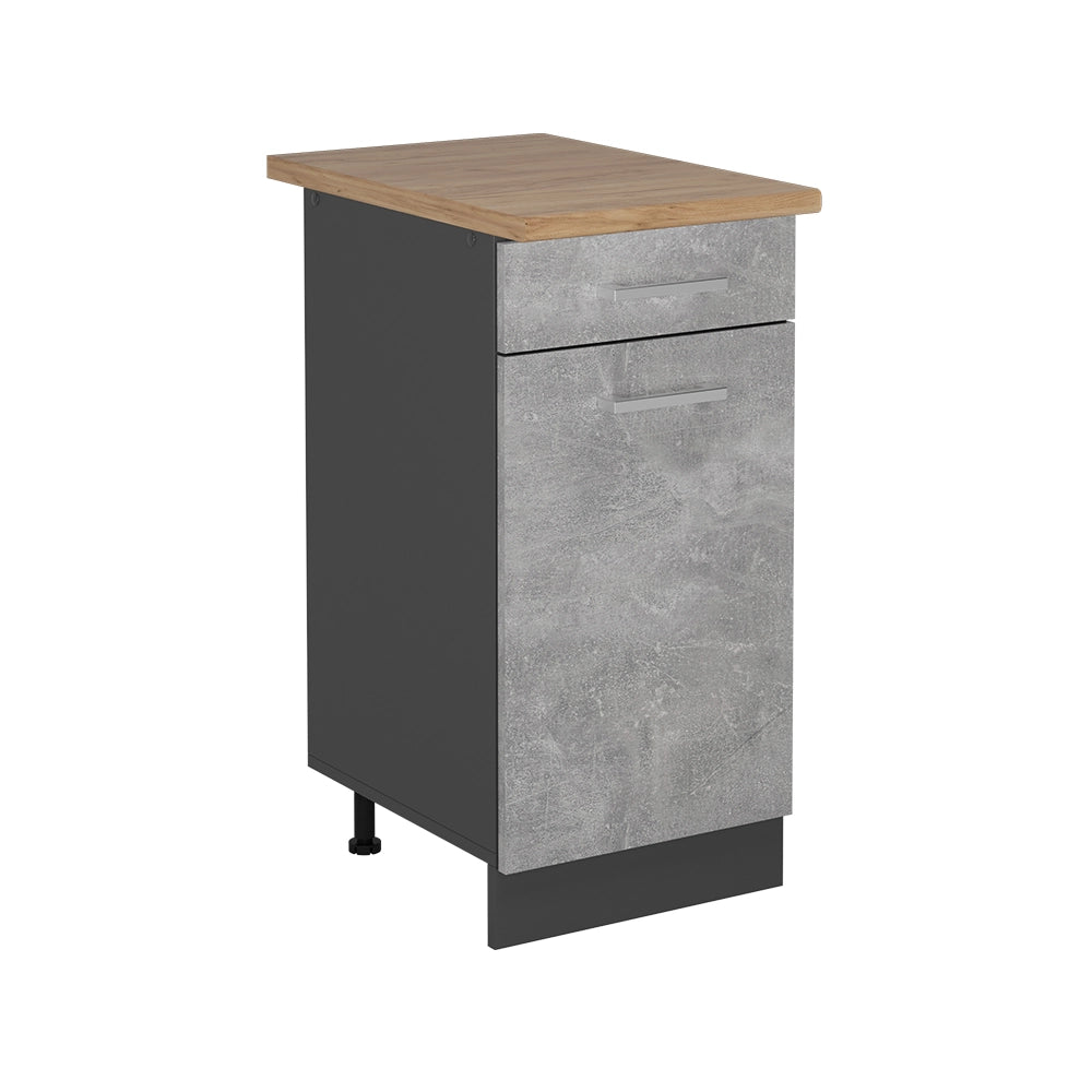 Vicco Mobiletto base per cucina Calcestruzzo 40 cm , PL Rovere