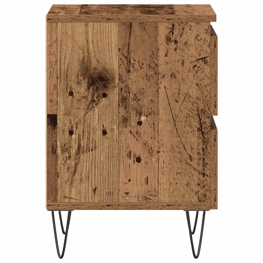 Armadio da Notte con cassetto Legno vecchio 40 x 35 x 50 cm 863482