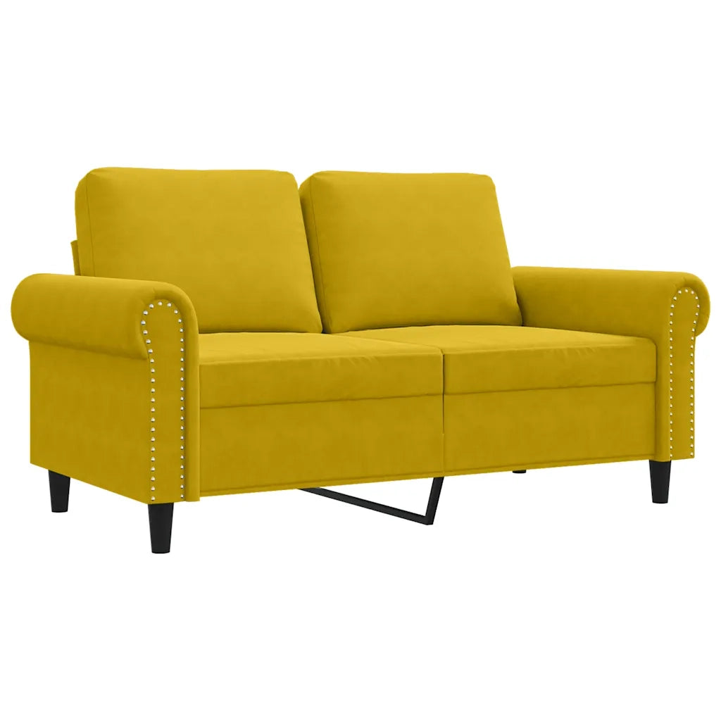 Divano | Divano da soggiorno | Sofa a 2 Posti giallo 120 cm in Velluto