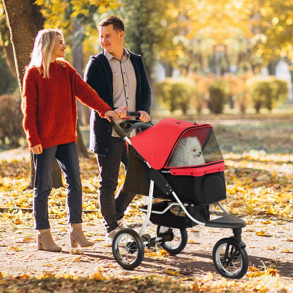 Carrello per animali domestici pieghevole ¨C Minimal ¨C Rosso
