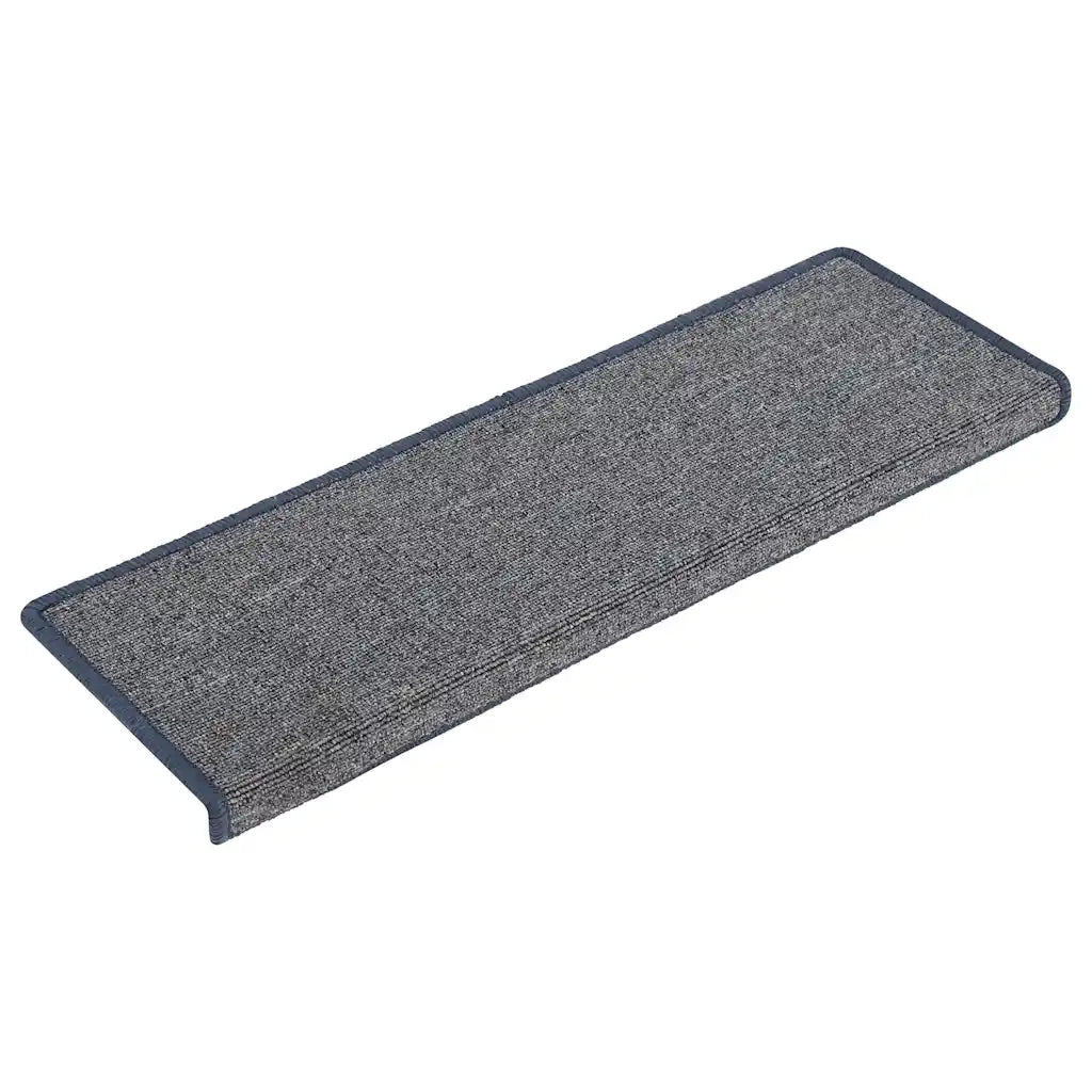 Tappetini per scale 30 pz 65x21x4 cm Grigio chiaro e blu con bordo rettangolare 3365780