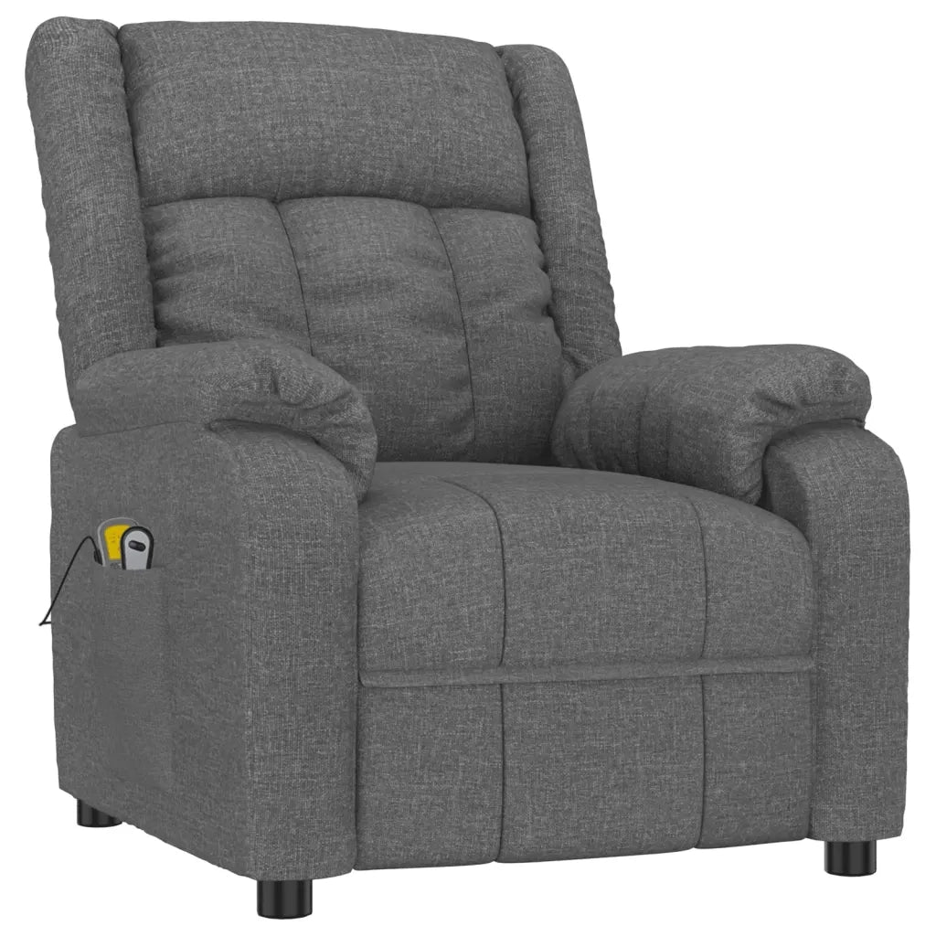 Poltrona Massaggiante Elettrica Grigio Scuro in Tessuto 3143580