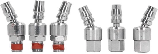 Adattatore rotante 6 pezzi - 1/4 pollice NPT - Resistente allo shock - Resistente alla corrosione - Facile da utilizzare - Fissaggio dell'aria