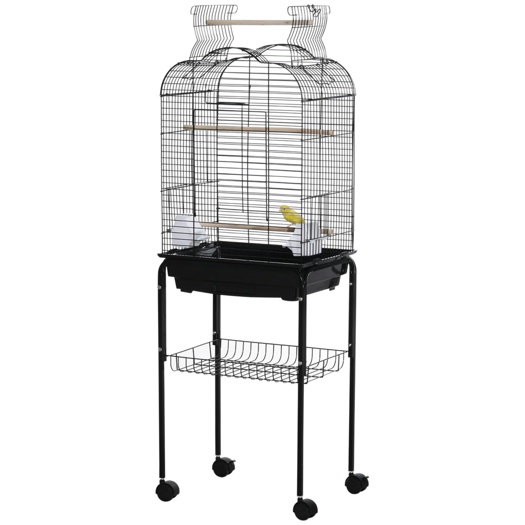 Gabbia per Uccelli con Ruote ¨C Zephmum ¨C Nero 46x36x130 cm