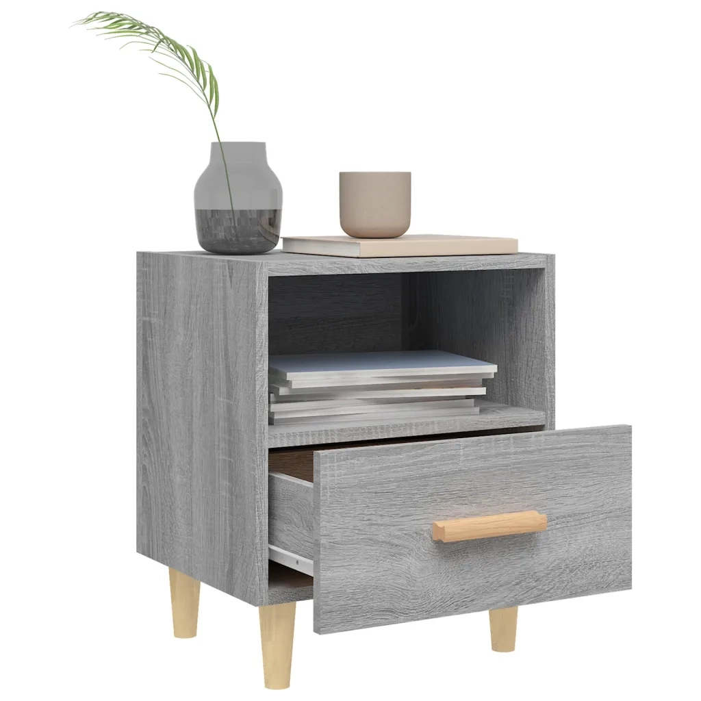 Set di 2 Comodini | Armadio da Notte | Mobiletto da notte Grigio Sonoma 40x35x47 cm