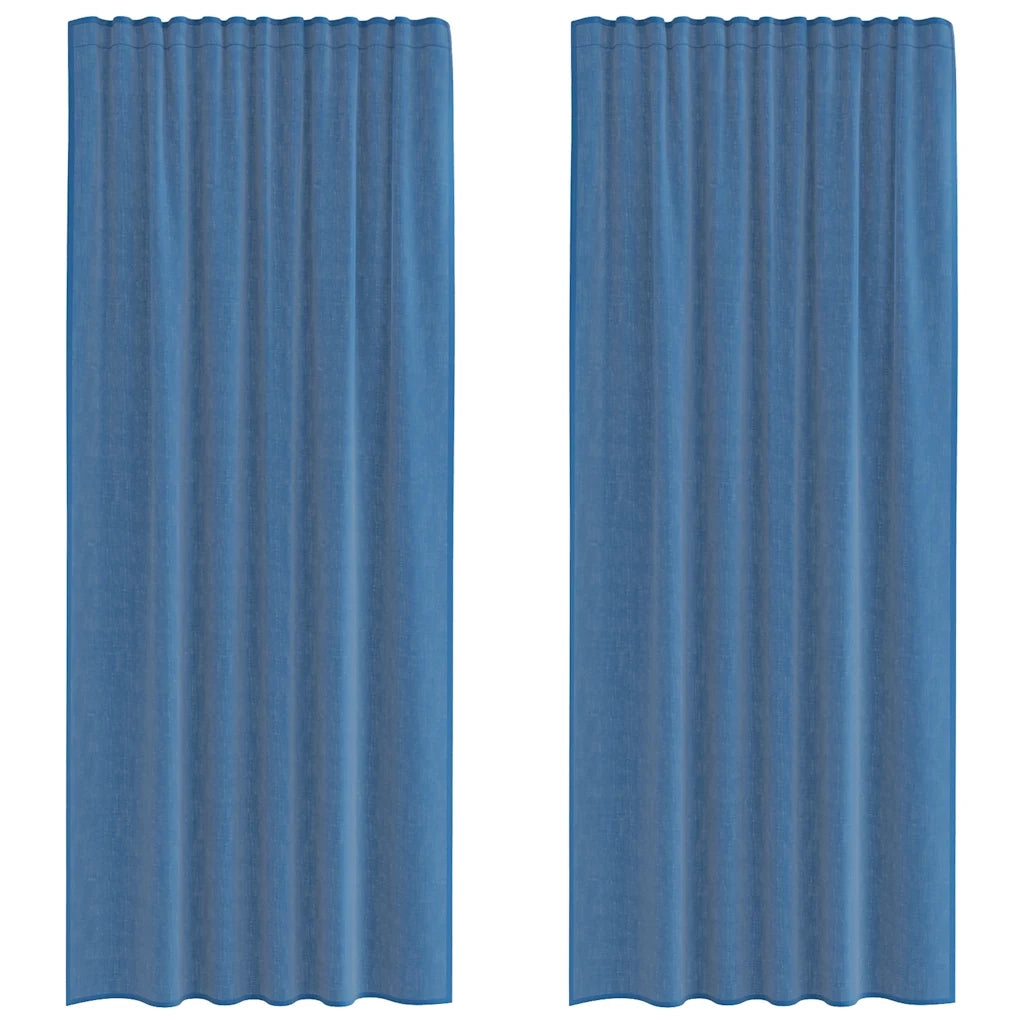 Tende in Voile con Tasche per Aste 2 pz Blu Reale 4102213