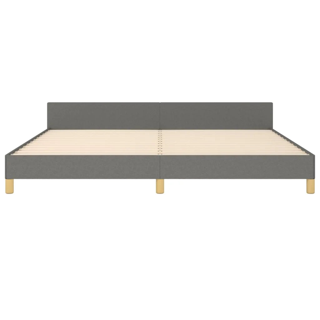 Letto matrimoniale | Letto per adulti | Giroletto senza Materasso Grigio Scuro 200x200 cm Tessuto
