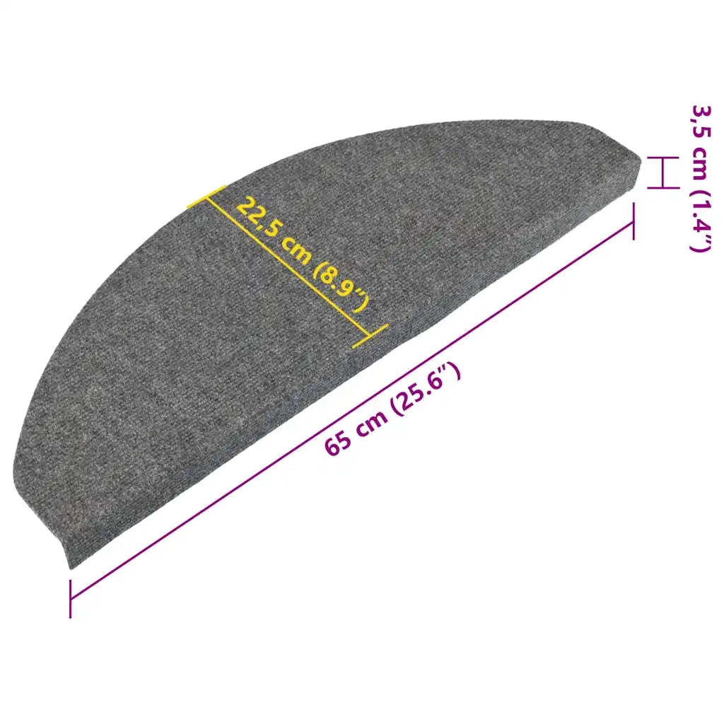 Tappetini Autoadesivi per Scale 15 pz | Gradini per Scale 65x22,5x3,5 cm Grigi