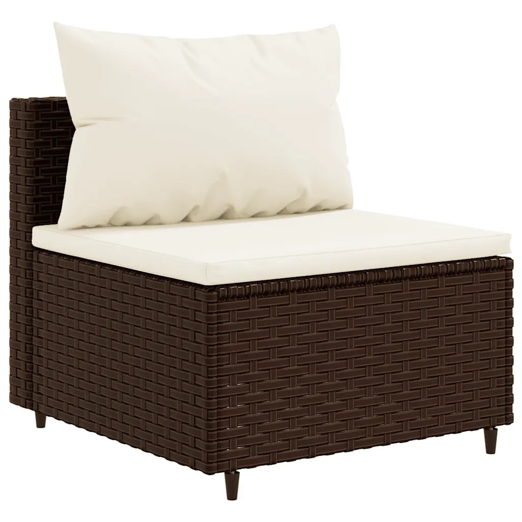 Set Mobili da Giardino 6pz con Cuscini in Polyrattan Marrone 3308241