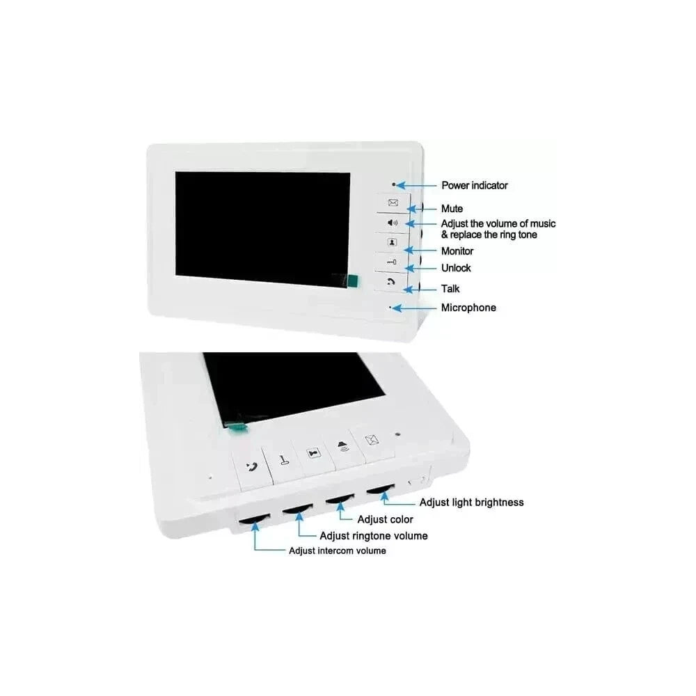 Trade Shop - Kit Video Citofono Bifamiliare Registra Telecamera Ir 2 Monitor 7" Lcd Colori -
