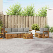 Set di divani da esterno 7 pcs Grigio Naturale e Chiaro 3374396