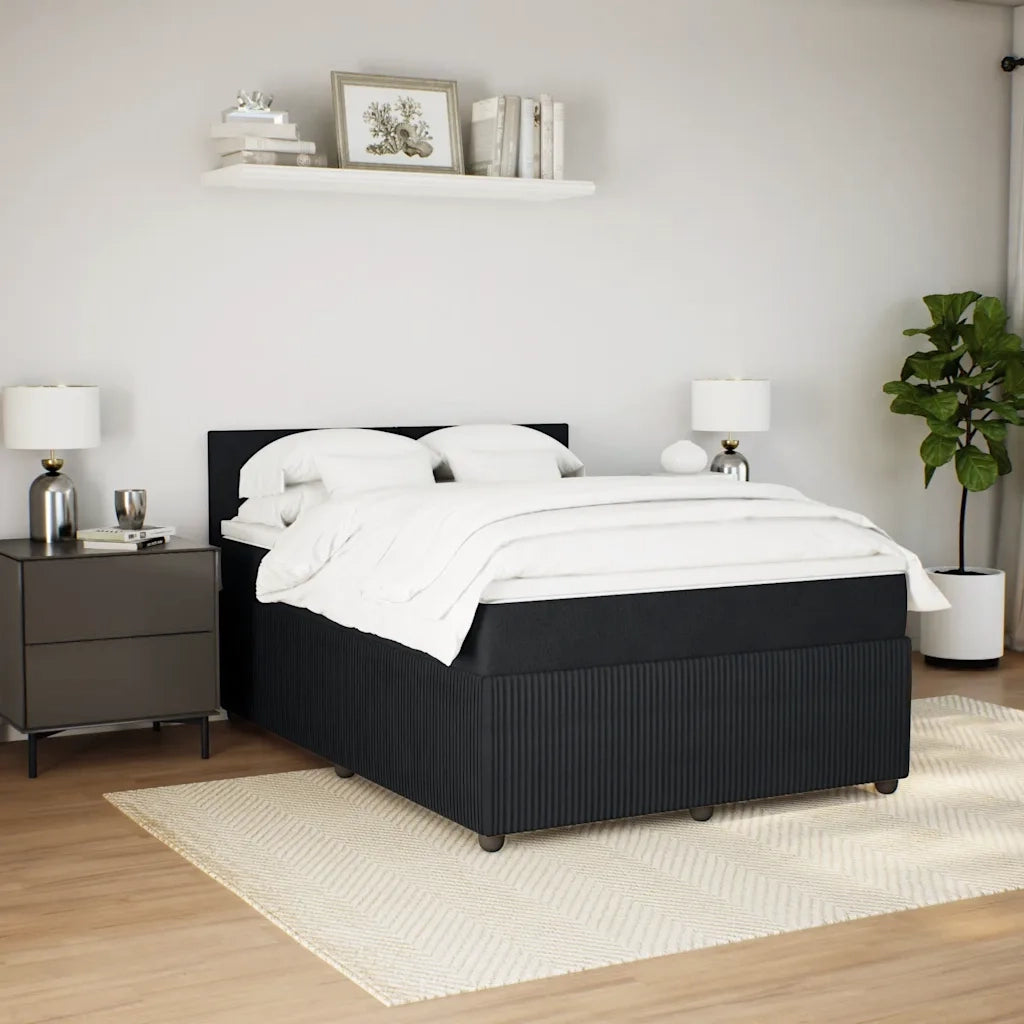 Giroletto a Molle con Materasso Nero 140x190 cm in Velluto 3290030