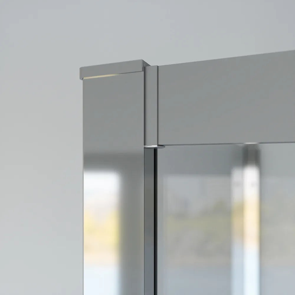 Box doccia cromato 3 lati 70x100x70cm con doppio scorrevole e vetro 6mm trasparente h185cm | Tonga