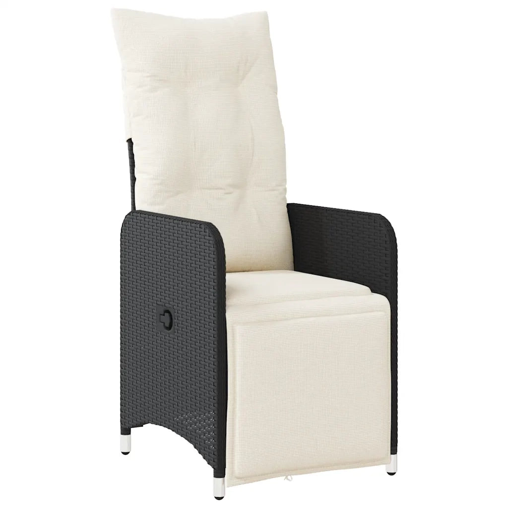 Set Bistrò da Giardino 9 pz con Cuscini in Polyrattan Nero 3277140