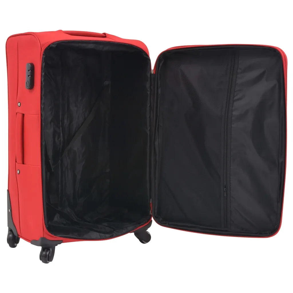 Set di Valigie Trolley 3 pz Morbide Rosse 91316