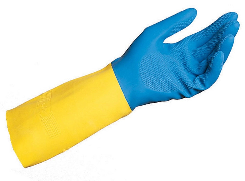 10paia guanti in neoprene duo-mix 405 col. blu/giallo tg. 8 cod:ferx.vit30882