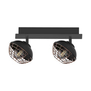 Plafoniera Milagro Logan 2xE14 40W nero oro ML4610