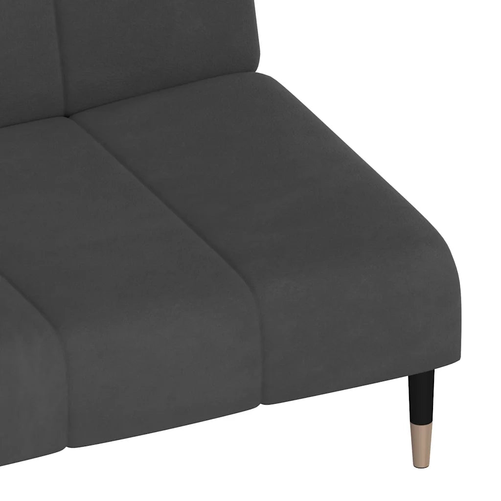 Divano letto | Sof¨¤ letto | Letto singolo a 2 Posti Grigio Scuro in Velluto