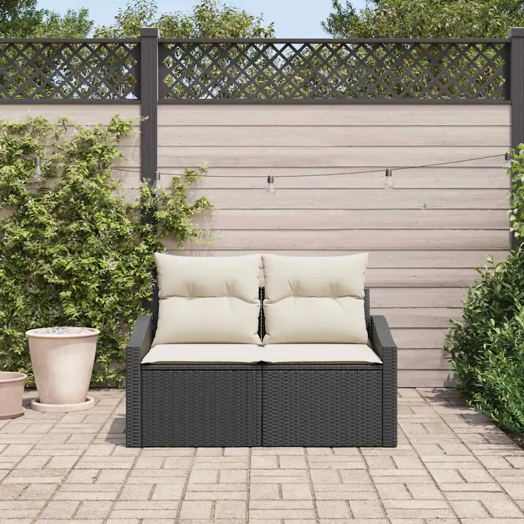 Divano da giardino con cuscino 123 x 62 x 69 cm polyrattan 42006782