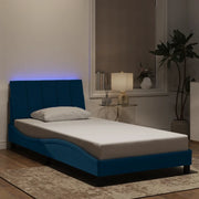 Giroletto con LED senza Materasso Hanko Blu 100x200 cm in Velluto 3213767