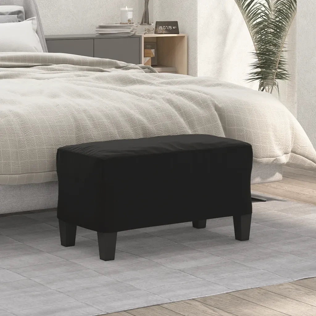 Panca Nera 70x35x41 cm in Microfibra 349448