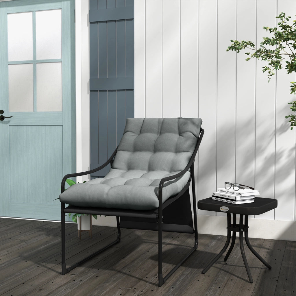 Divano da esterno imbottito ¨C Minimal ¨C Grigio/Nero 62x110x88 cm