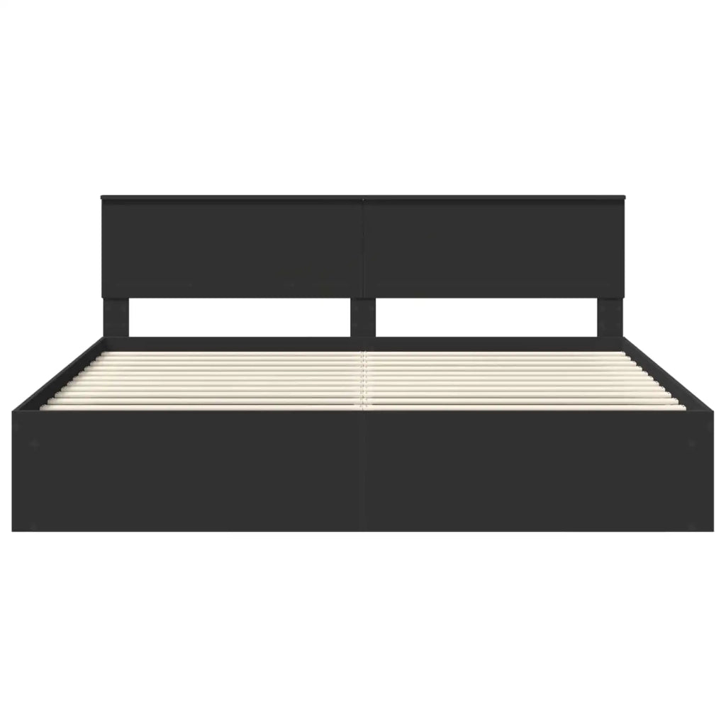 Letto matrimoniale | Letto per adulti | Struttura del letto Nero 200 x 200 cm Pino massello