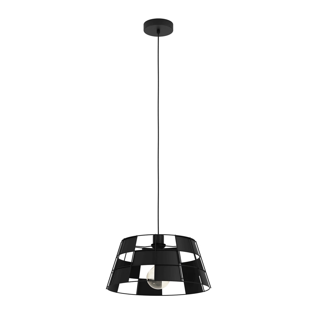 Lampadario A Sospensione Vintage Pontefract Acciaio Nero 1 Luce E27
