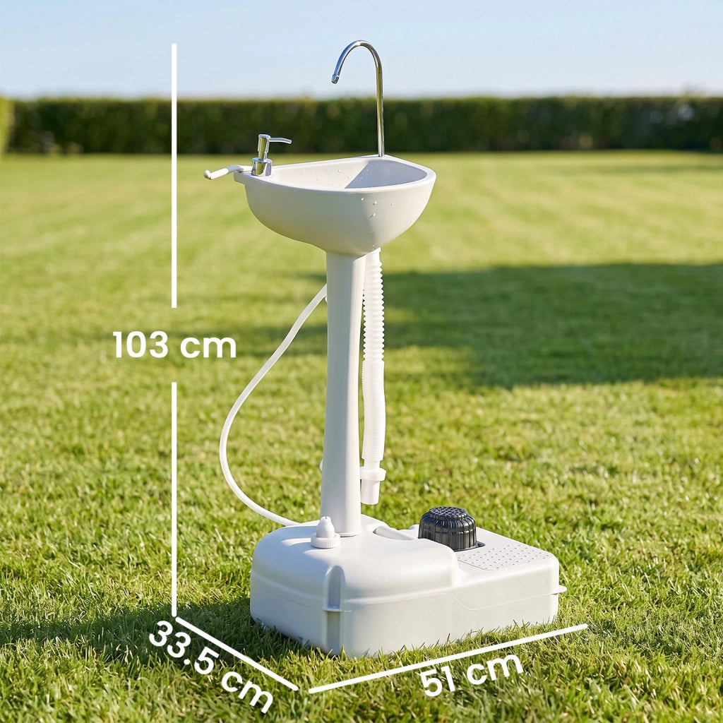 Lavabo Portatile con Ruote ¨C Minimal ¨C Grigio 51x33.5x103 cm