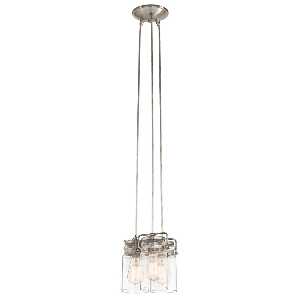Lampada a sospensione nichel spazzolato Brinley 3xE27 Kichler