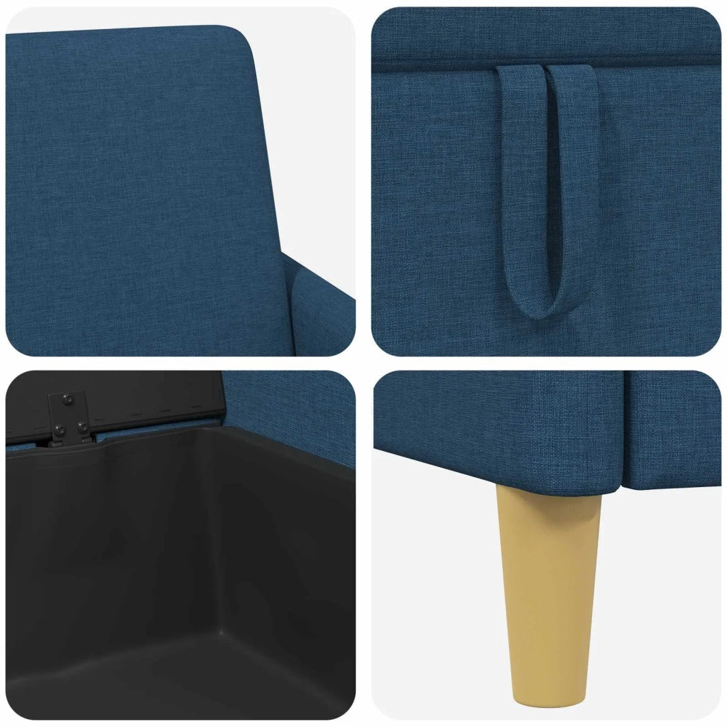 Divano con Storage Blu 192 x 78 x 87 cm Poliestere 42036983