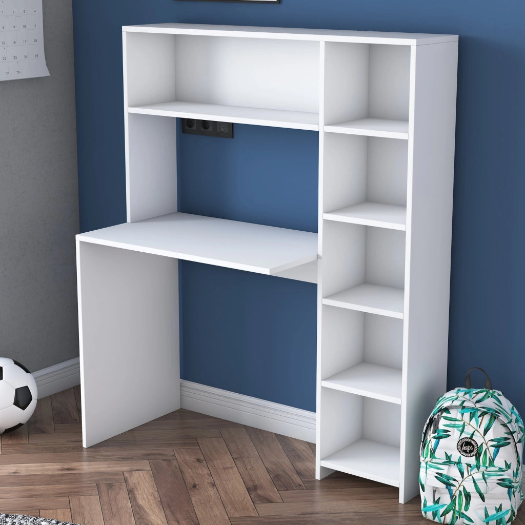 Scrivania in legno "Haham" 113 x 40 x 142 cm - Bianco