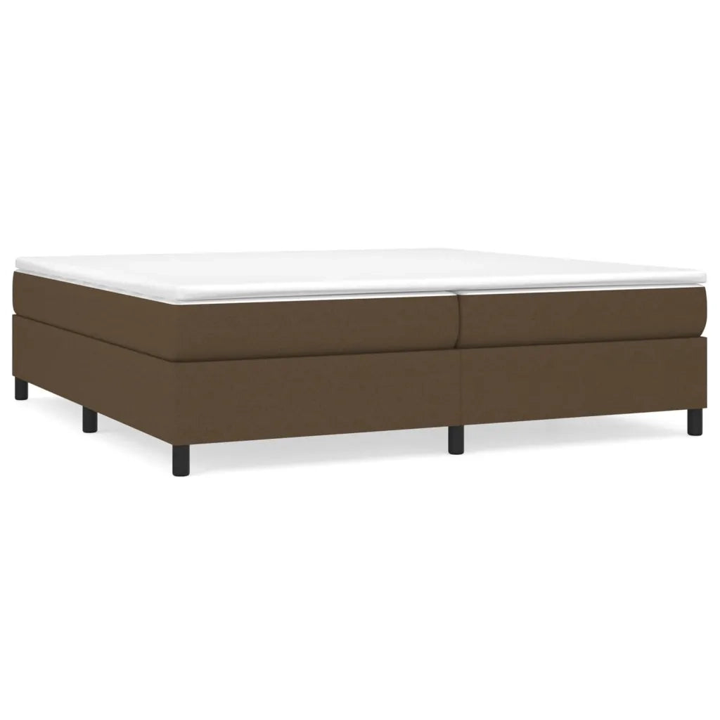 Struttura Letto a Rete a Molle Marrone Scuro 200x200 cm in Tessuto