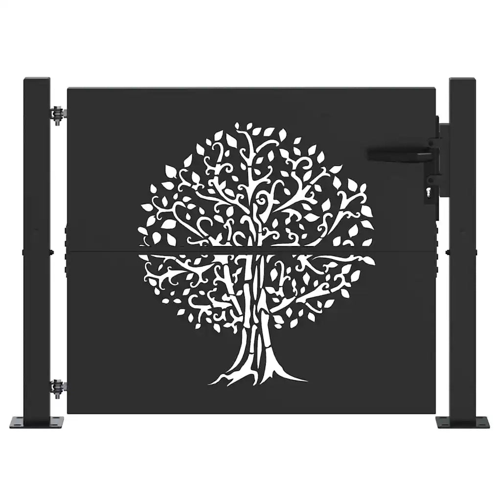 Cancello da giardino con blocco Nero 110 x 105 cm 42015884