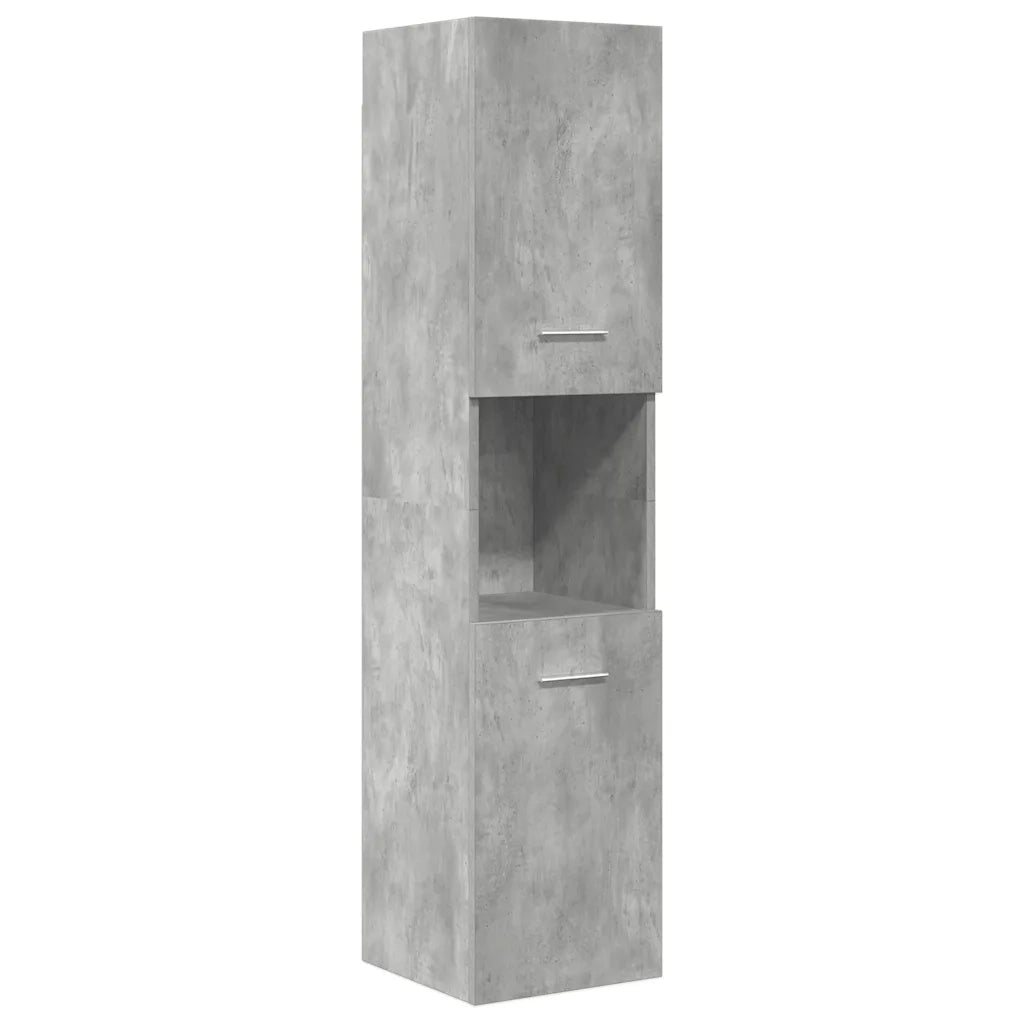 Set Mobili da Bagno 5 pz Grigio Cemento in Legno Multistrato 3324904