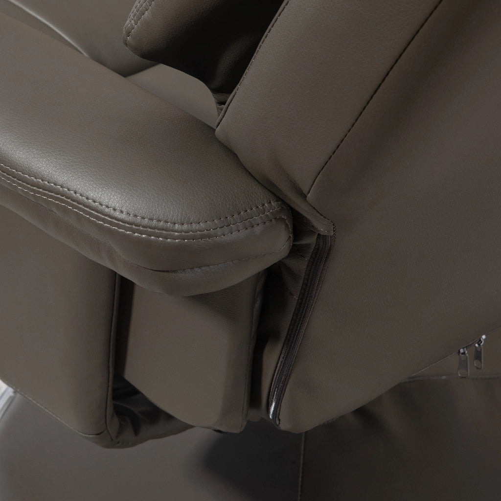 Poltrona Relax con Poggiapiedi e Schienale Regolabile ¨C Minimal ¨C Pelle Grigio