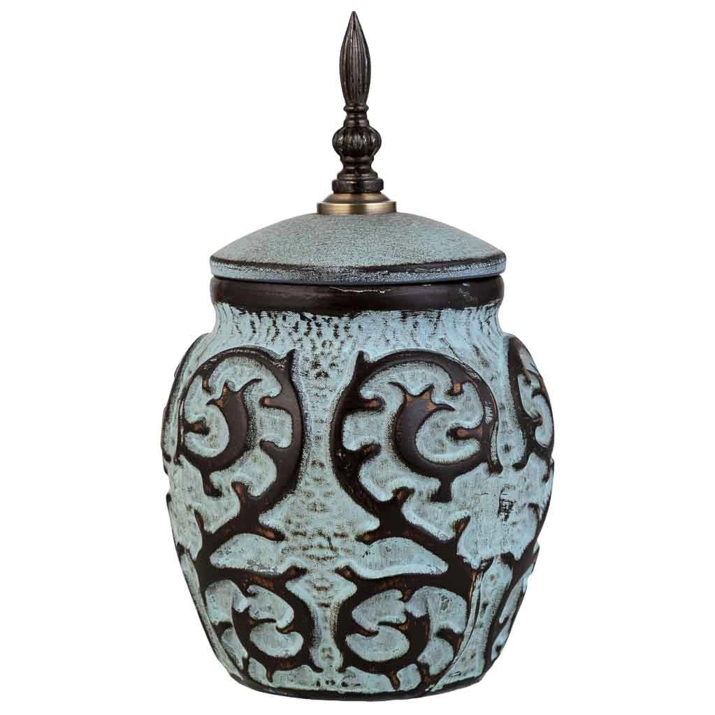 Vaso in ceramica blu, P16x30,5h cm
