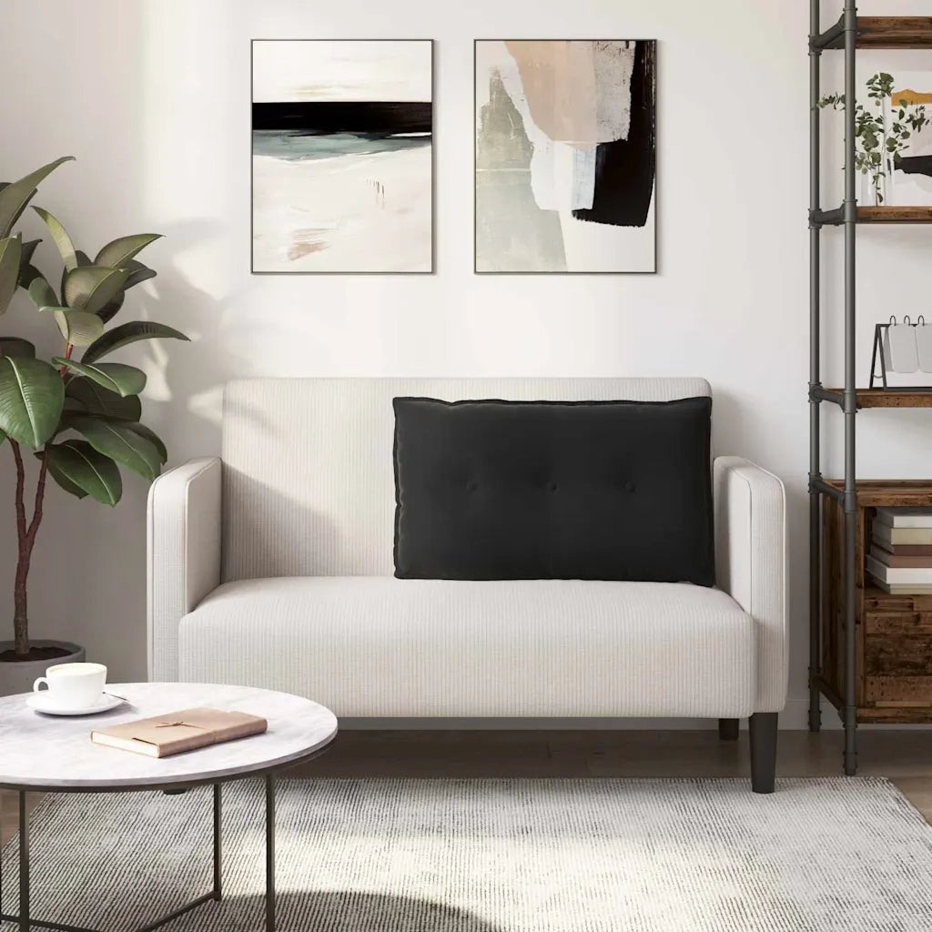 Cuscino per Schiena Nero 80 x 50 cm Tessuto in Cords 42014724